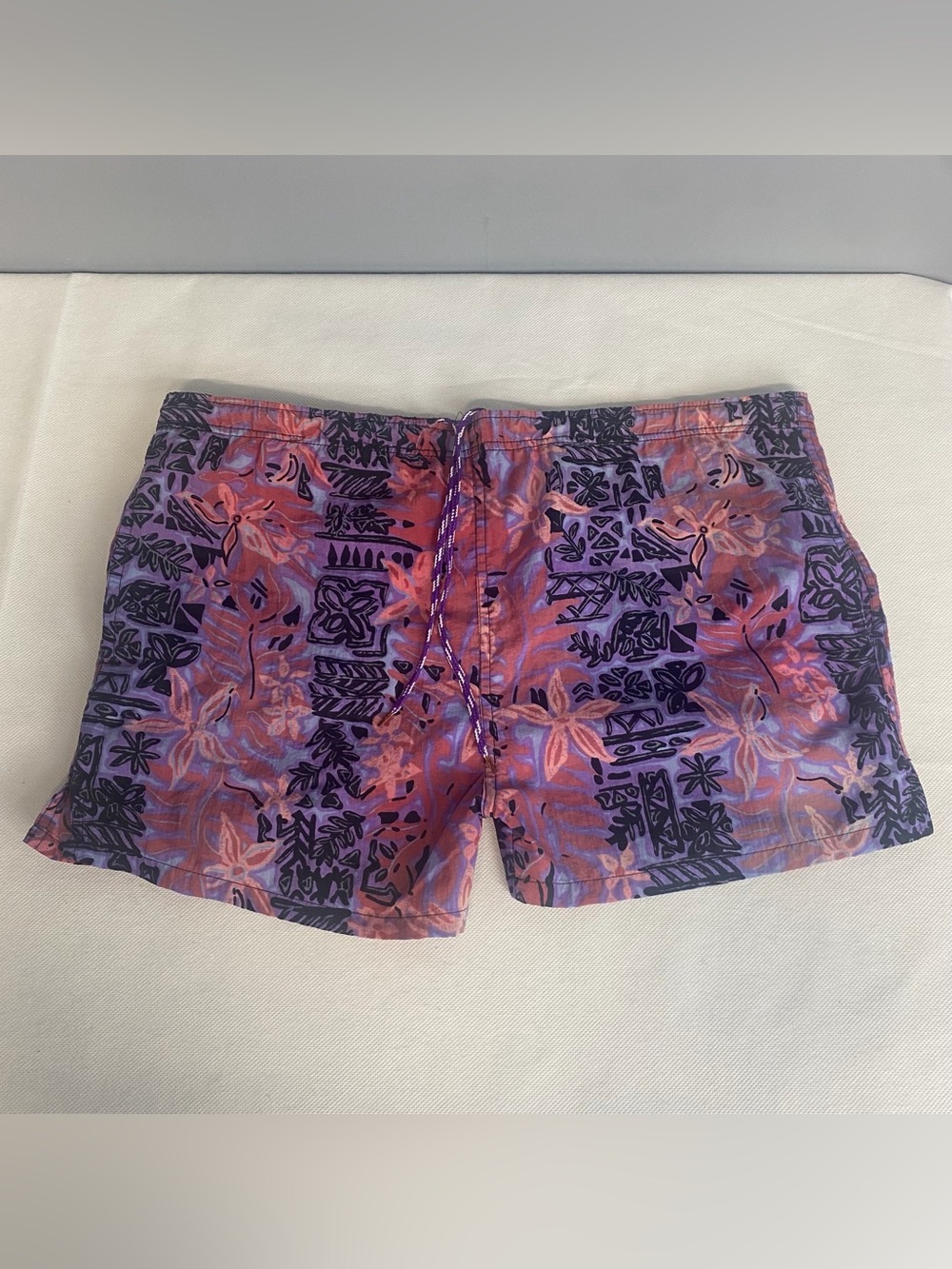 Vintage Surf Odyssey Swim Trunks Shorts Men's Medium Floral Geometric Multicolor